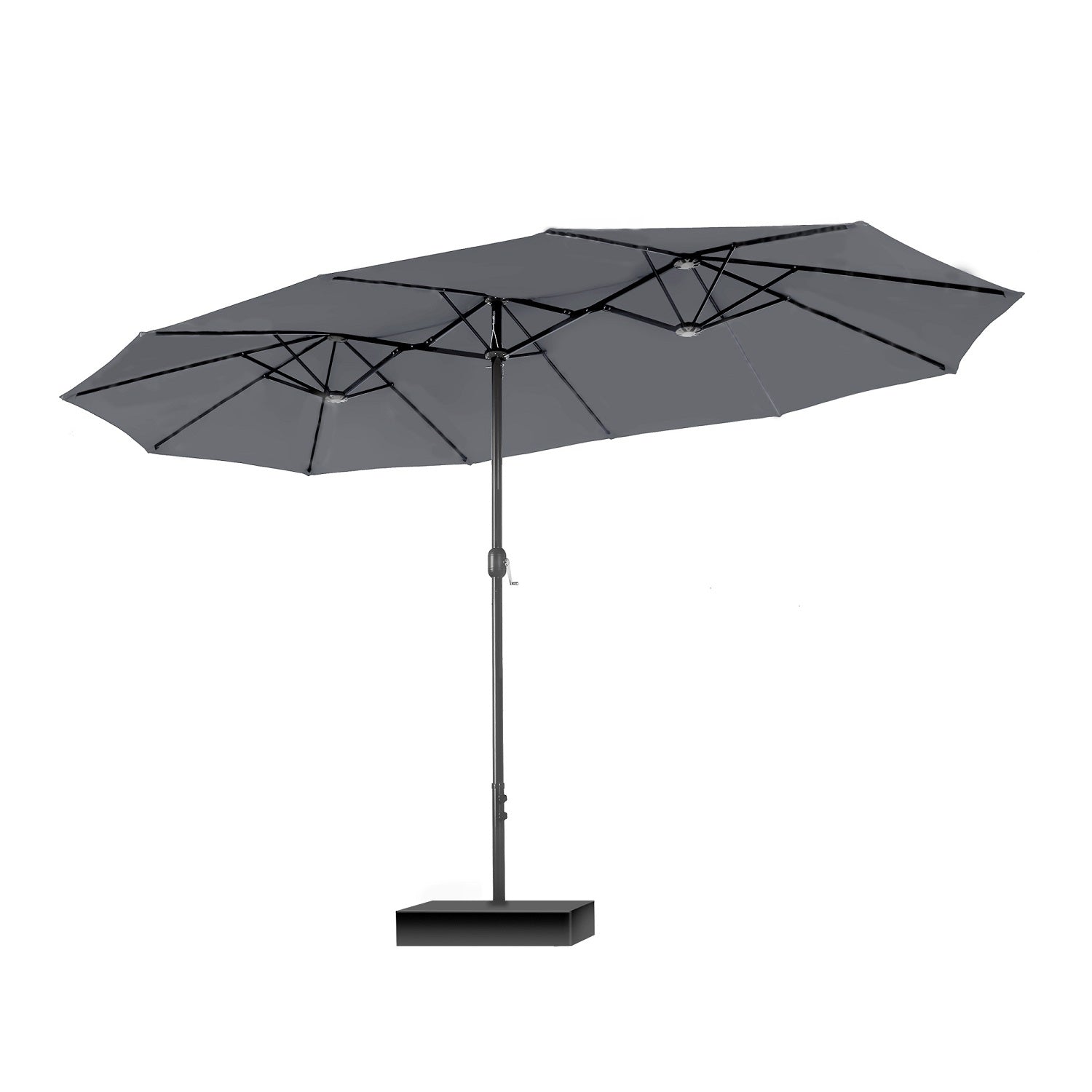 15ft Double-Sided Patio Extra Large Twin Umbrella with Base