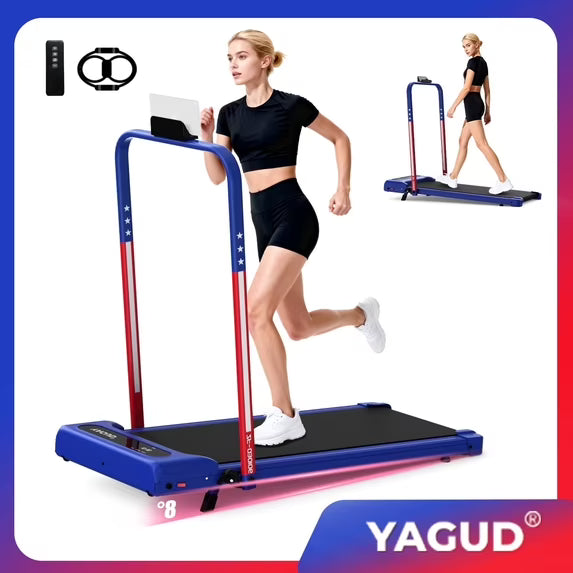 Bieżnia Yagud Walking Pad z poręczą i regulowanym nachyleniem