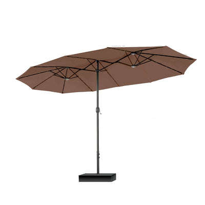 15ft Double-Sided Patio Extra Large Twin Umbrella with Base