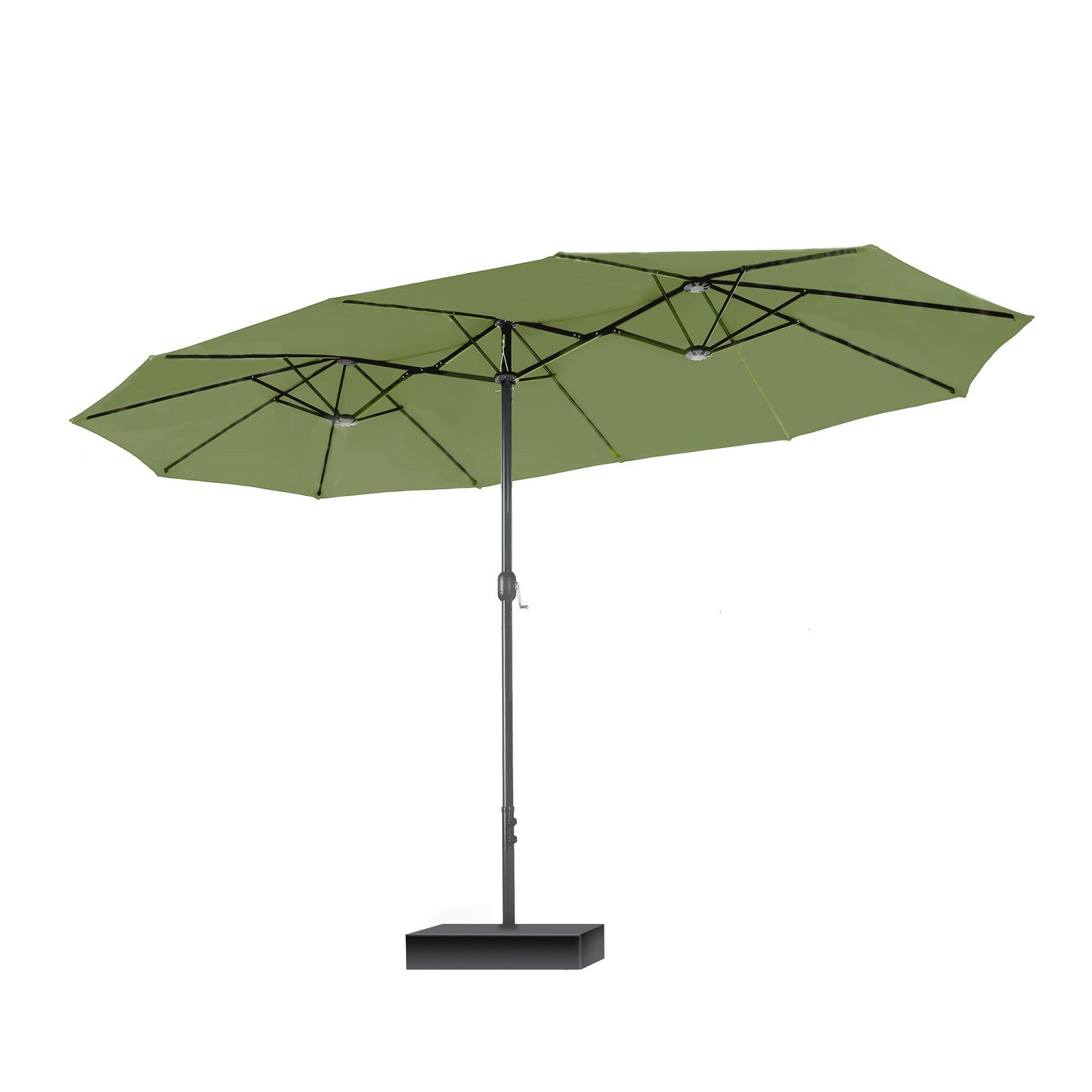 15ft Double-Sided Patio Extra Large Twin Umbrella with Base